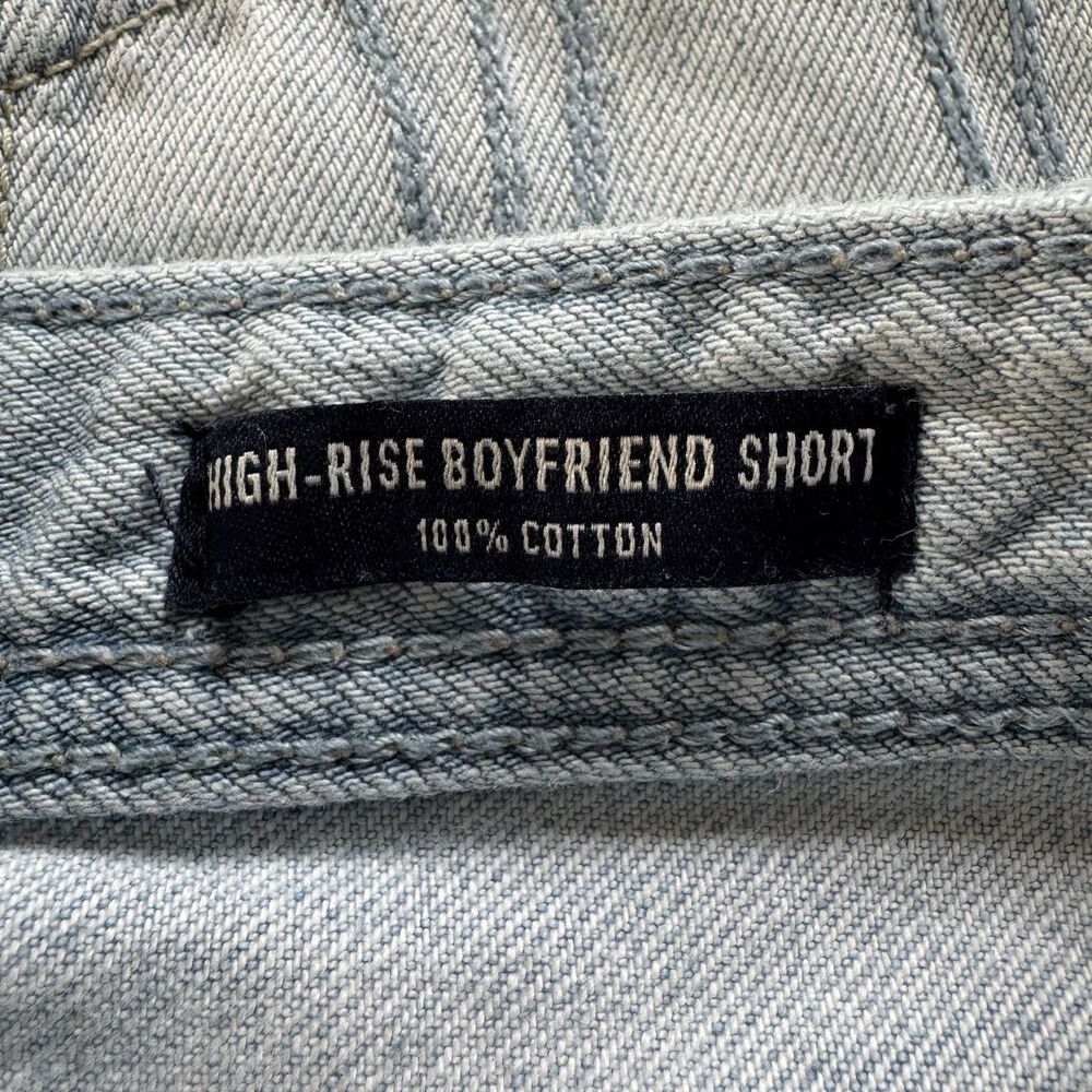 Hollister High Rise Boyfriend Short SZ 11 / 30 Light Wash Distressed Button Fly - Picture 4 of 11
